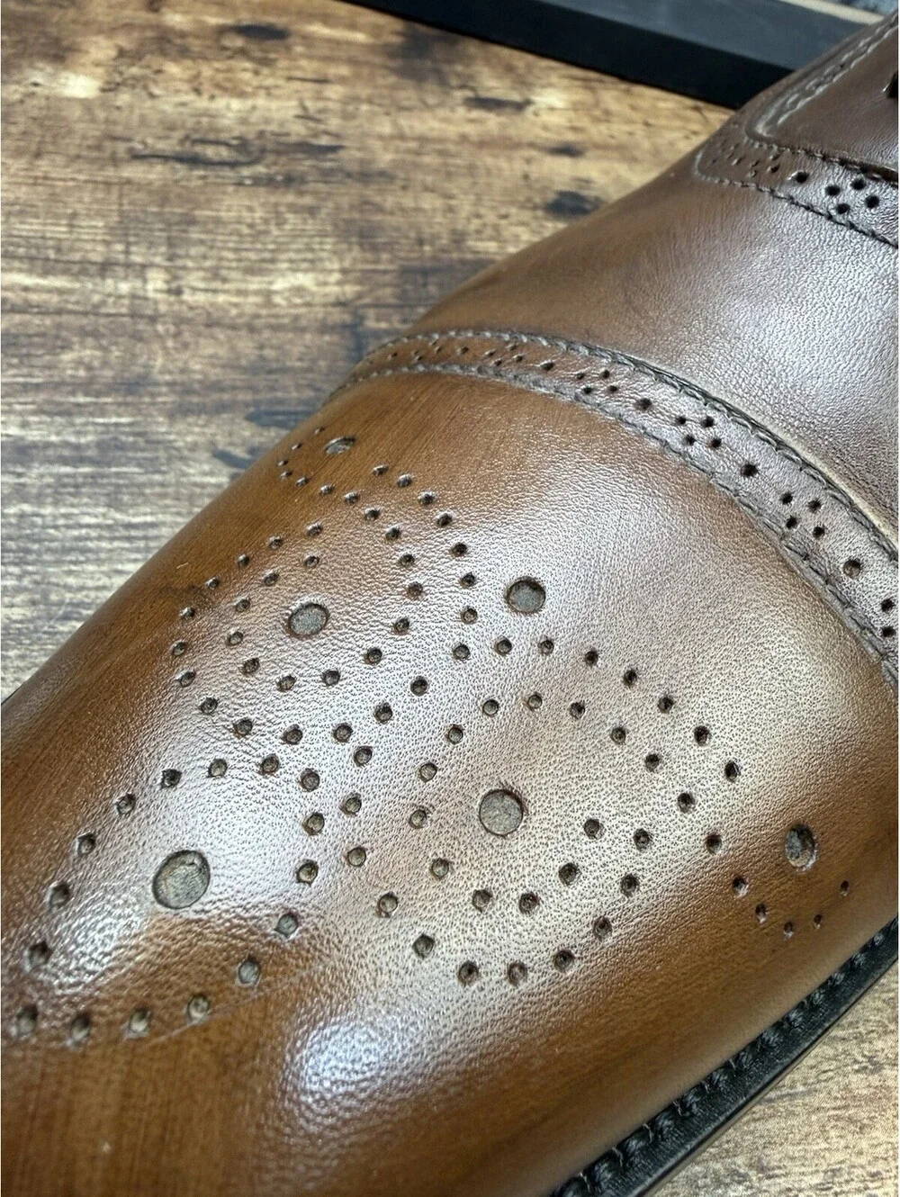 Vittorio Russo Men’s Brown Leather Oxford Dress Shoes Brogue US 10